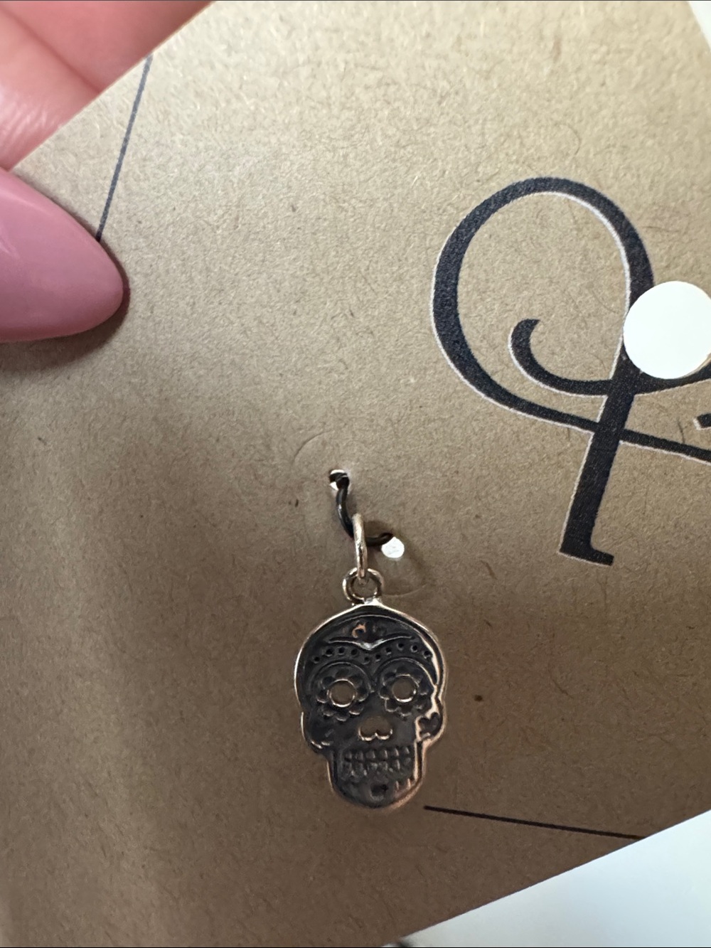 Sterling Silver Sugar Skull Charm - Picture 3 of 5